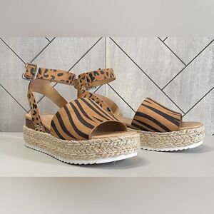 EUC Soda Animal Print sandals.